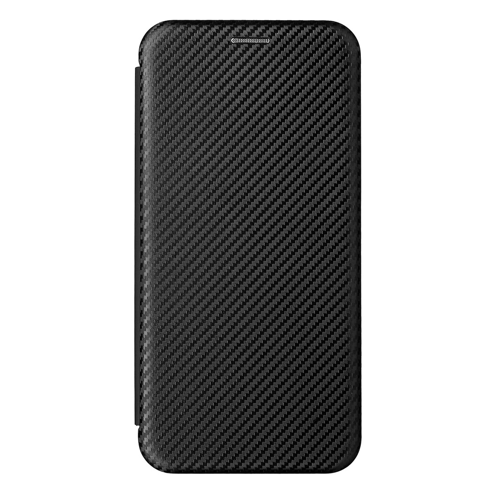 Carbon Fiber Texture PU Leather Foldable Stand Phone Case Magnetic Auto Closing Cover with Card Slot for Oppo A55s 5G (CPH2309) - Black-2