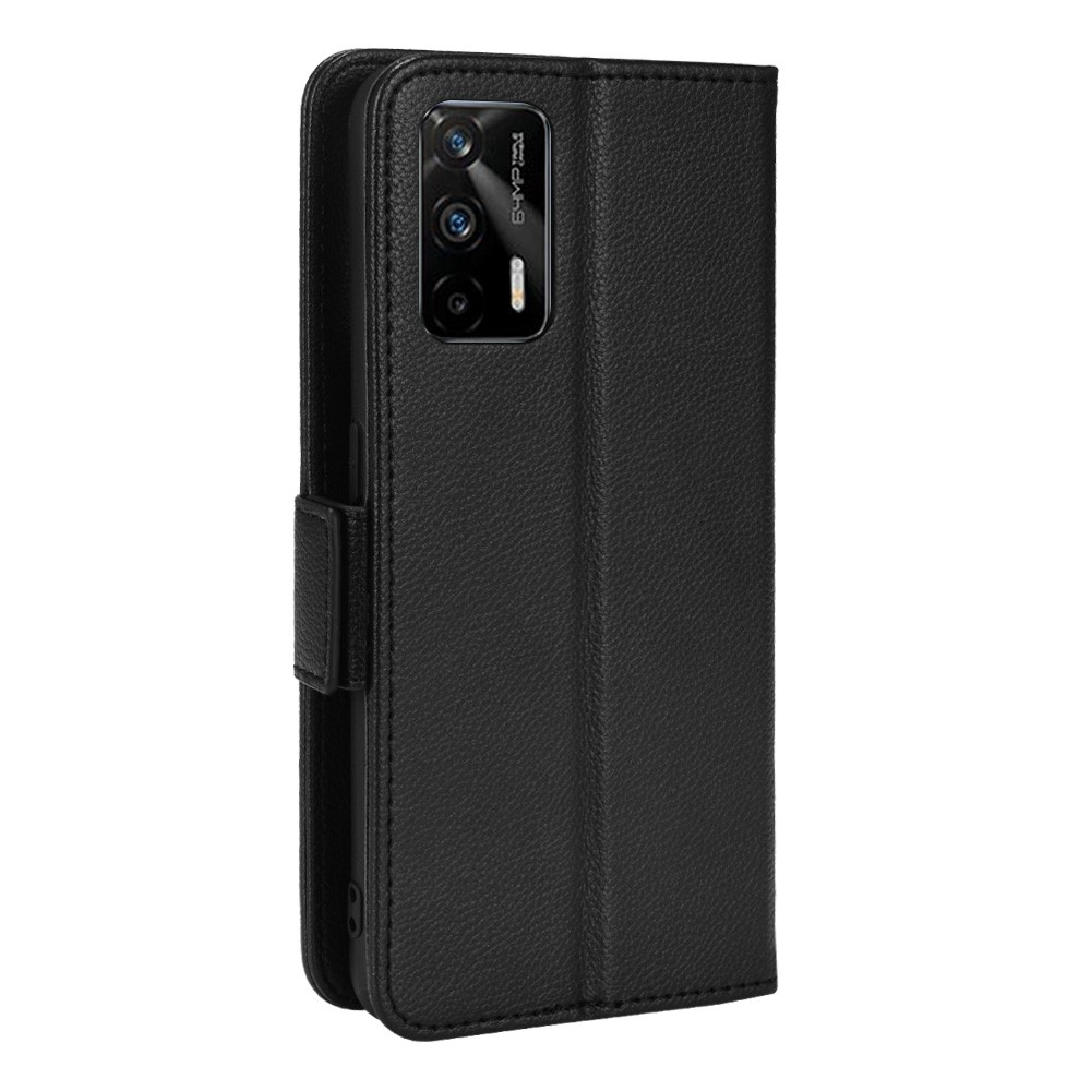 Litchi Texture PU Leather Shockproof Phone Cover Horizontal Stand Wallet Case for Realme GT Neo2T/GT 5G/GT Neo 5G/Q3 Pro 5G - Black-3
