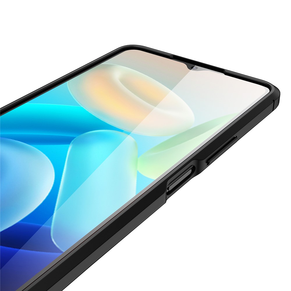 Litchi Texture Slim Anti-drop Flexible TPU Anti-Fingerprint Phone Cover Case for vivo Y76s - Black-6