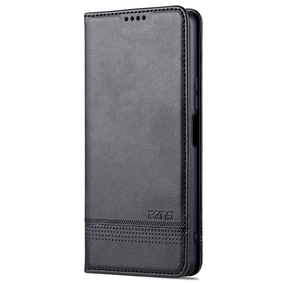 AZNS Wallet Stand Phone Case TPU Interior PU Leather Magnetic Absorption Flip Cover for vivo T1 5G - Black-2