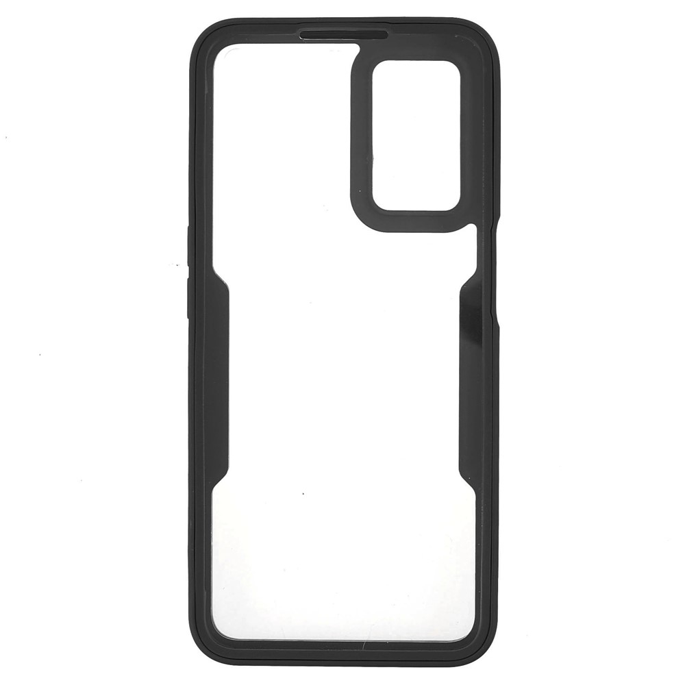 Drop-proof Well-protected PET Screen Protector + Acrylic Back Panel + TPU Frame Case for Oppo A16/A16S/A55 5G/A54 4G/A54s - Black-3