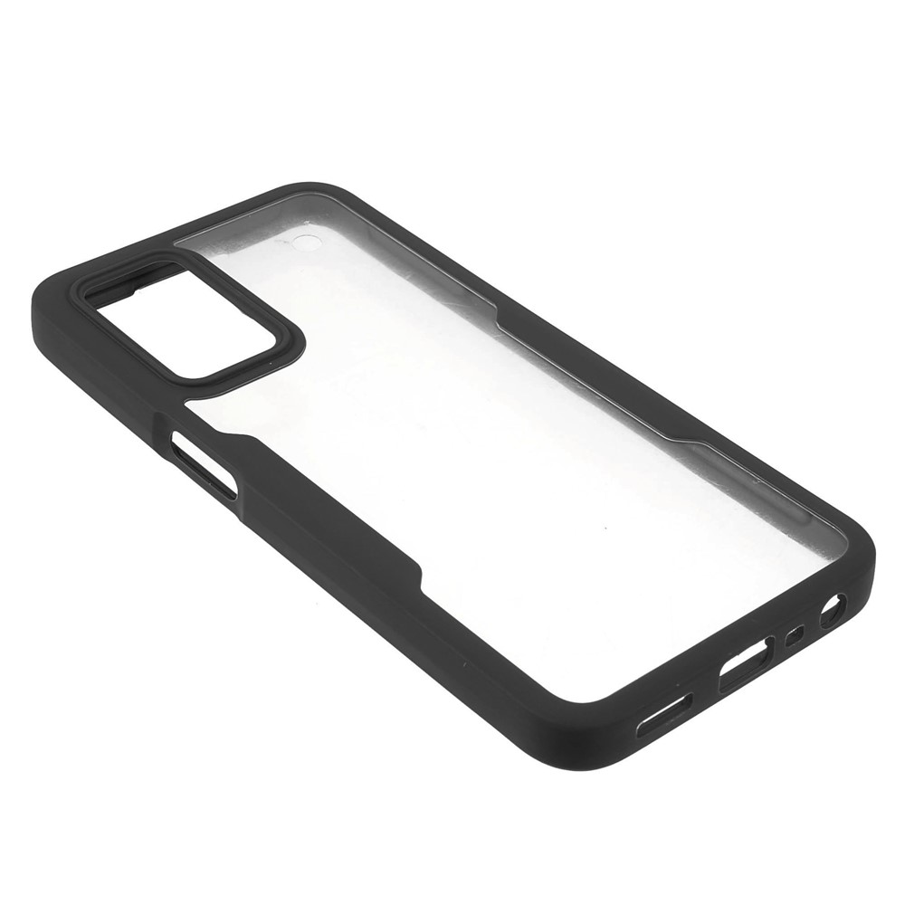 Drop-proof Well-protected PET Screen Protector + Acrylic Back Panel + TPU Frame Case for Oppo A16/A16S/A55 5G/A54 4G/A54s - Black-4