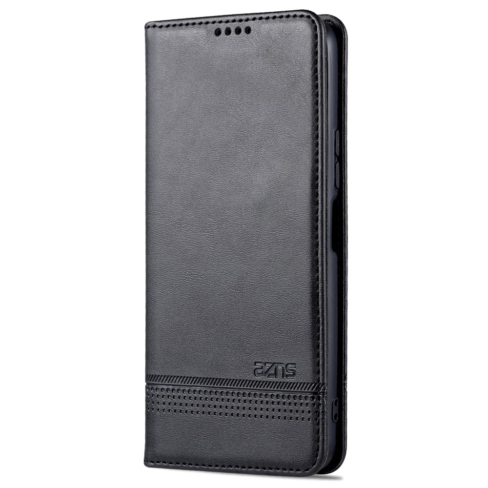AZNS Magnetic Absorption PU Leather Flip Cover Stand Protective Wallet Phone Case for vivo Y15s - Black-2