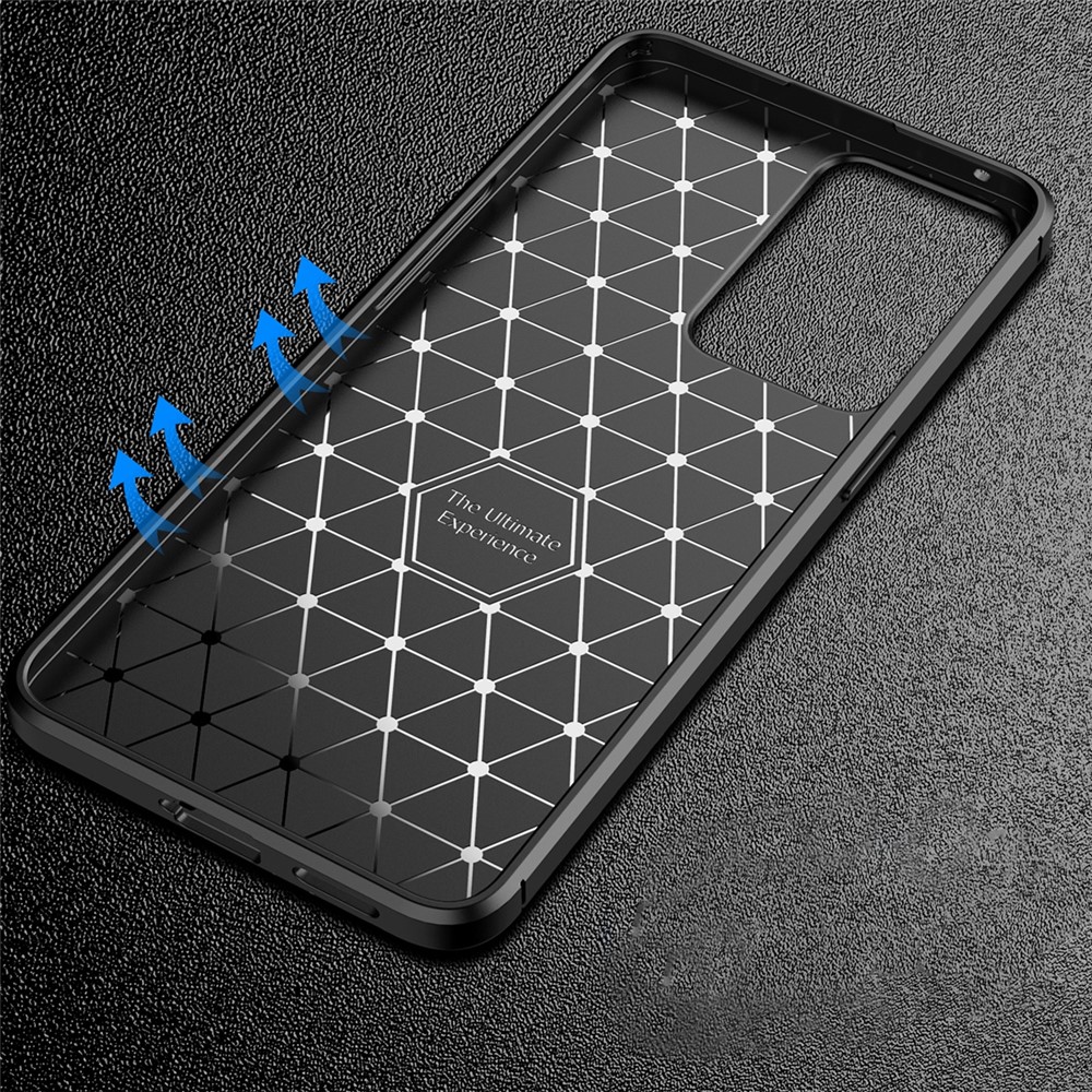 Carbon Fiber Texture Drop-resistant TPU Phone Case Cover for Oppo Reno7 Pro 5G - Black-4