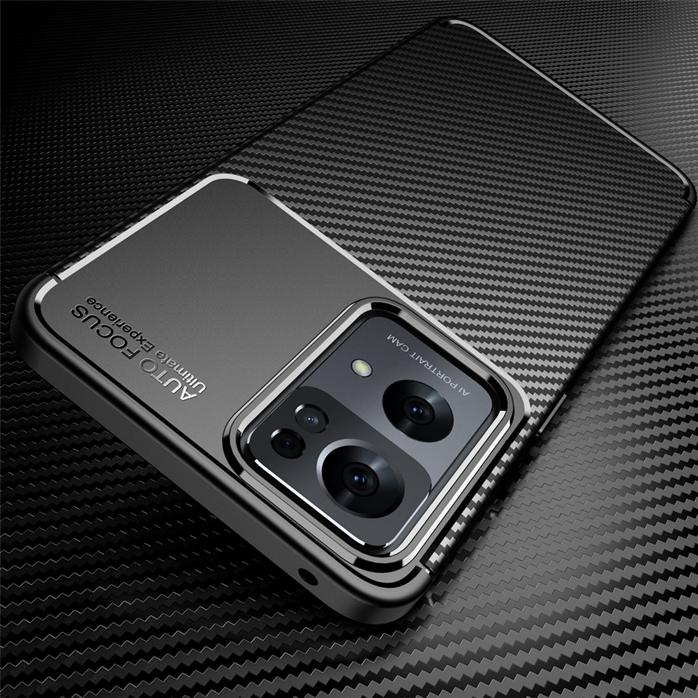 Textura de Textura de Textura de Textura de Carbono TPU Case Topa Casa Para Oppo Reno7 Pro 5G - Preto