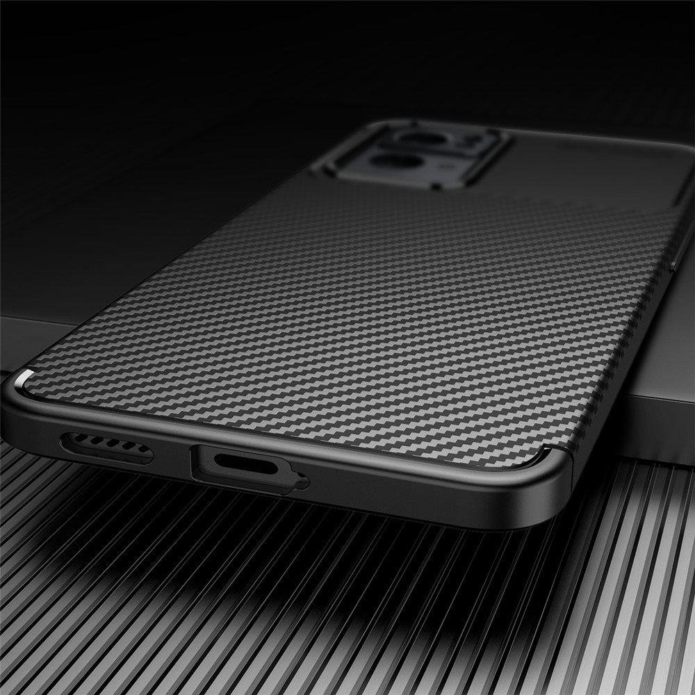 Carbon Fiber Texture Drop-resistant TPU Phone Case Cover for Oppo Reno7 Pro 5G - Black-7