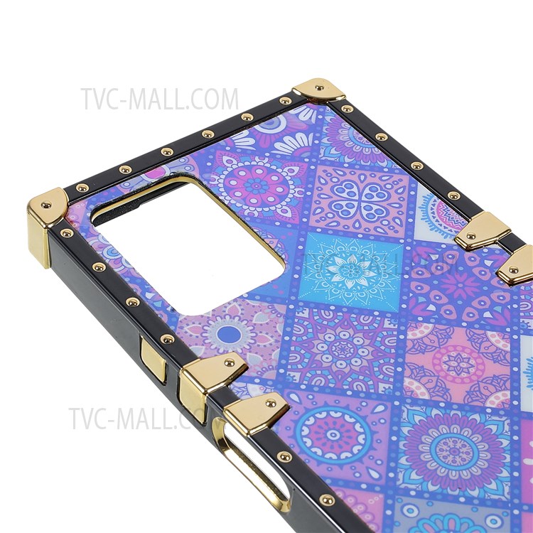 Flexible TPU Phone Case Anti-scratch Ethnic Pattern Printing Electroplating Phone Shockproof Cover for vivo Y33s / vivo Y21 - National Style-6