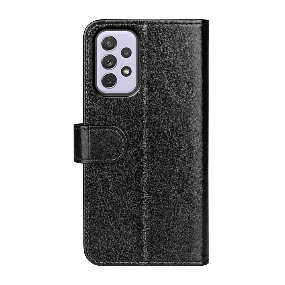 Crazy Horse Texture Non-slip Grip PU Leather + Inner TPU Shell Stand Wallet Flip Phone Case for Samsung Galaxy A73 5G - Black-3