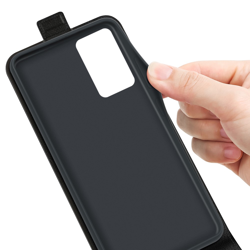 Textura Crazy Textura Vertical Flip Choque-resistente A Couro Capa Telefone Protetor De Escudo Com Card Slot Design Para OPPO Reno7 Pro 5G - Preto