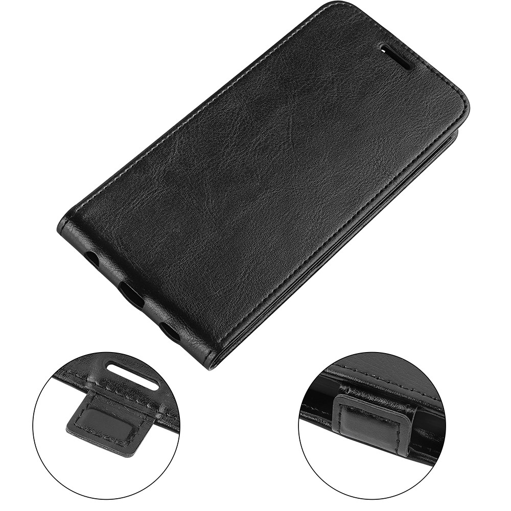 Textura Crazy Textura Vertical Flip Choque-resistente A Couro Capa Telefone Protetor De Escudo Com Card Slot Design Para OPPO Reno7 Pro 5G - Preto