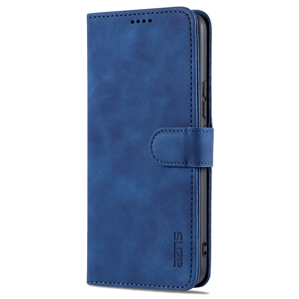 AZNS PU Leather Magnetic Clasp Cover Stand Wallet Inner TPU Phone Case for vivo Y71t 5G/V21e 5G - Blue-2