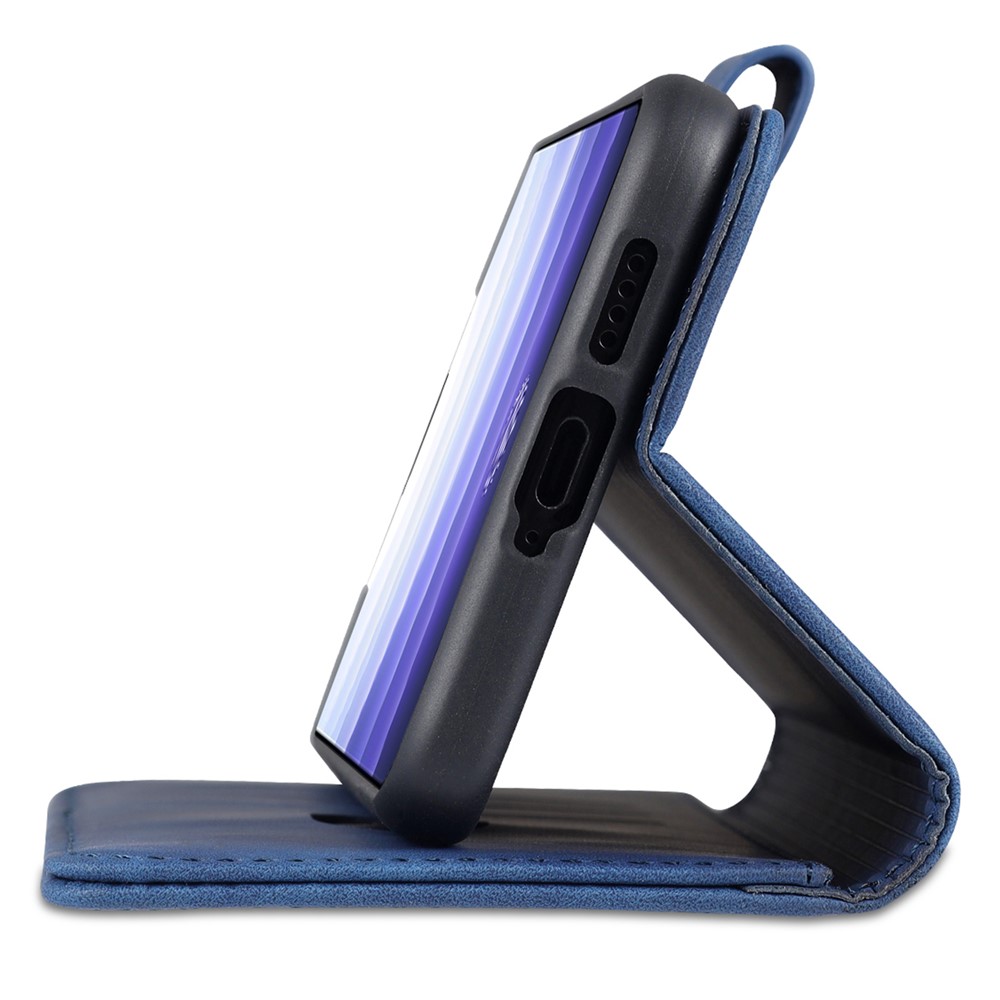 AZNS PU Leather Magnetic Clasp Cover Stand Wallet Inner TPU Phone Case for vivo Y71t 5G/V21e 5G - Blue-6
