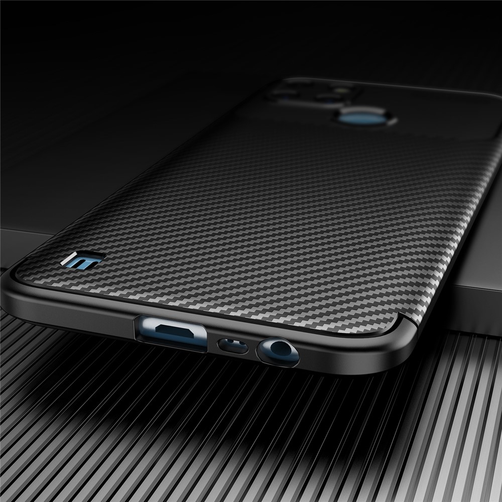 Carbon Fiber Texture Design Soft TPU Anti-Slip Shockproof Phone Cover for Realme C21Y - Black-4