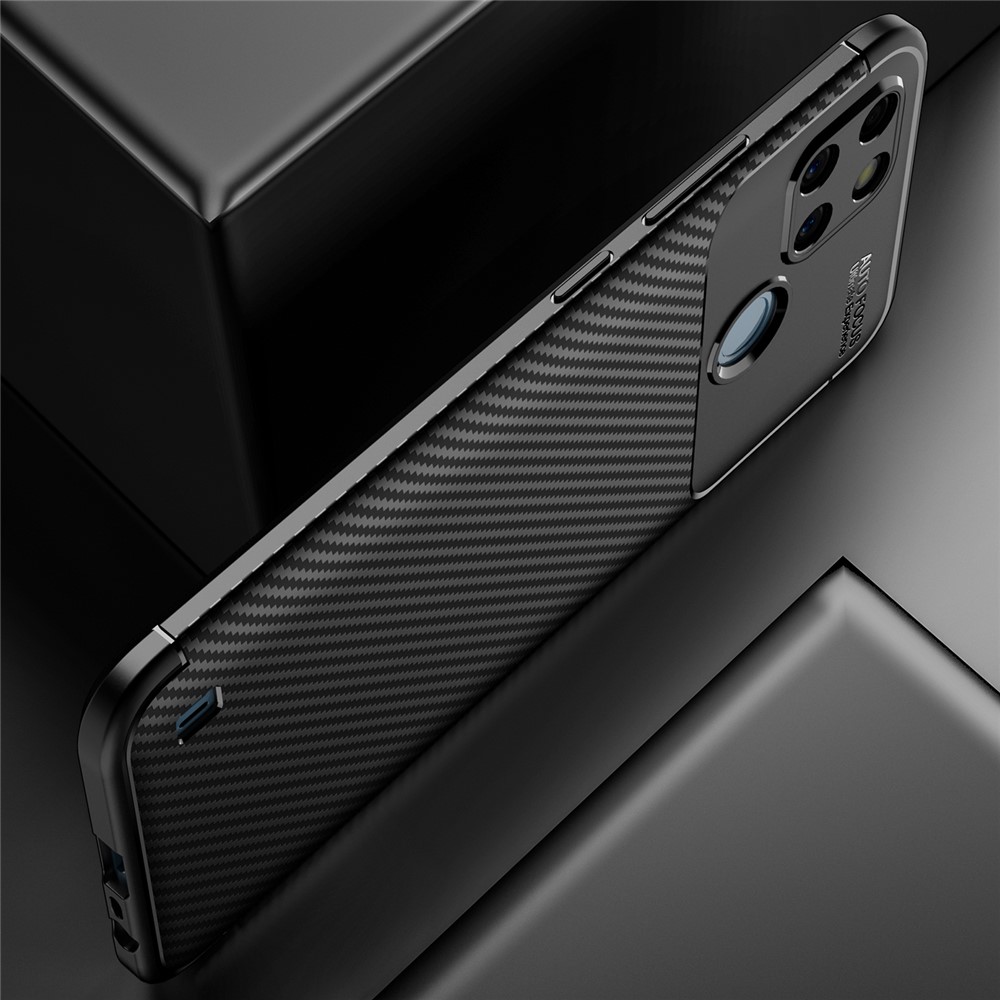 Carbon Fiber Texture Design Soft TPU Anti-Slip Shockproof Phone Cover for Realme C21Y - Black-5