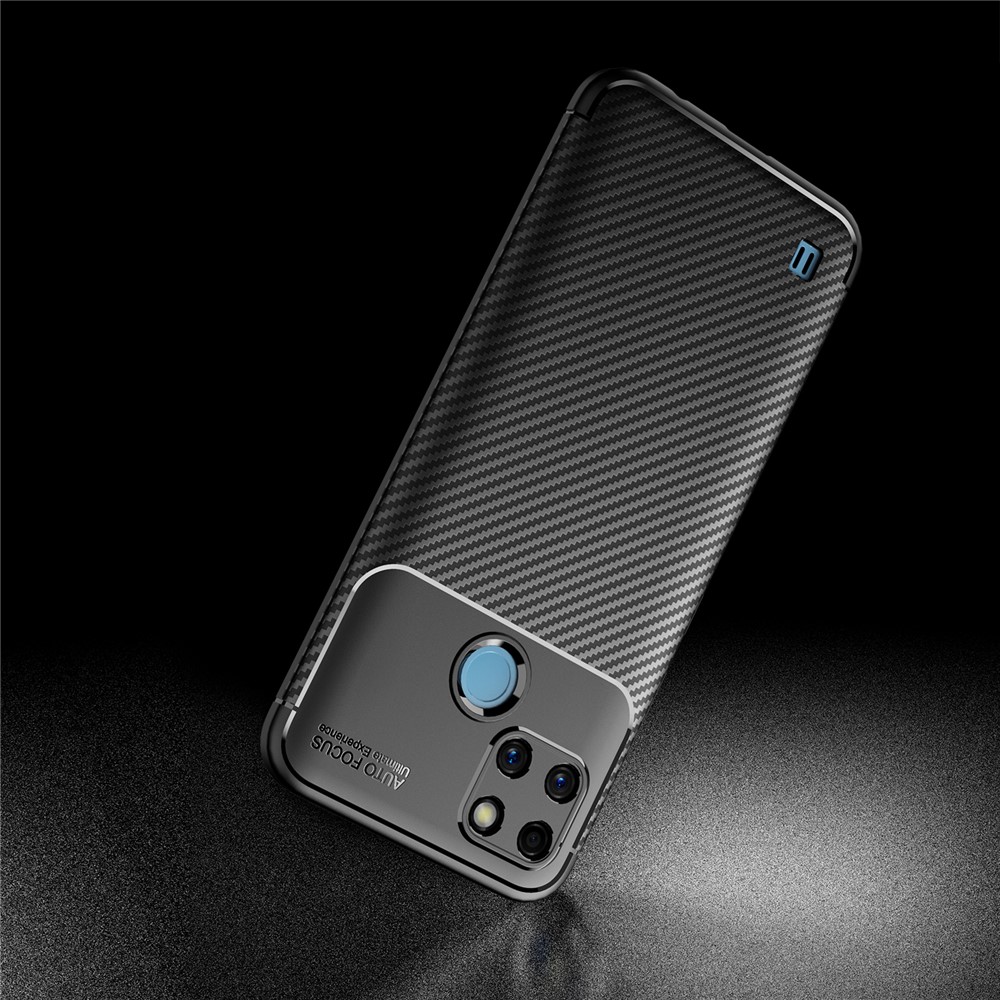Carbon Fiber Texture Design Soft TPU Anti-Slip Shockproof Phone Cover for Realme C21Y - Black-6