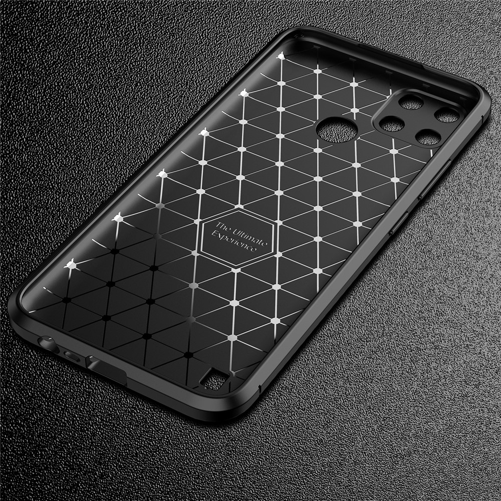 Carbon Fiber Texture Design Soft TPU Anti-Slip Shockproof Phone Cover for Realme C21Y - Black-7