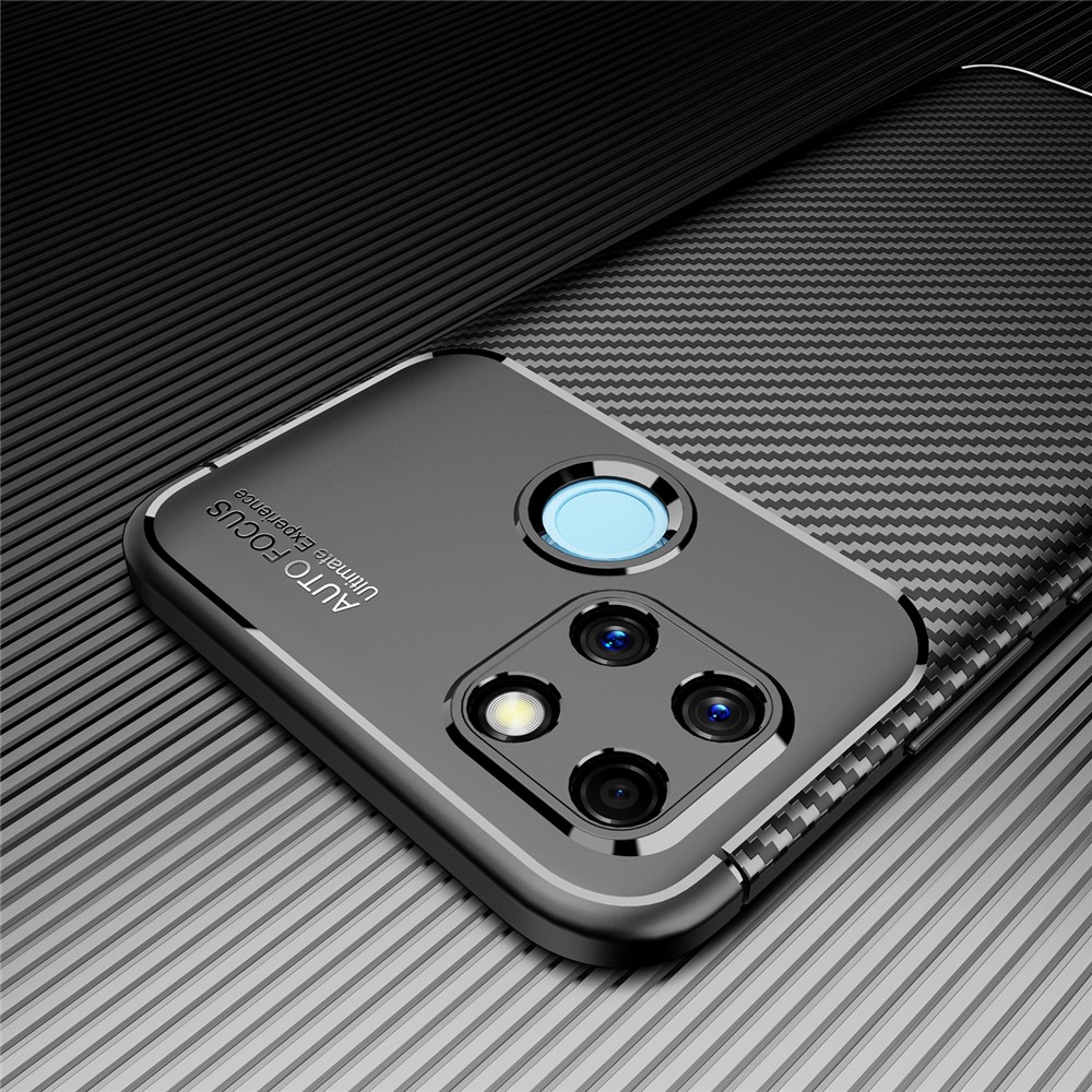 Carbon Fiber Texture Design Soft TPU Anti-Slip Shockproof Phone Cover for Realme C21Y - Black-8