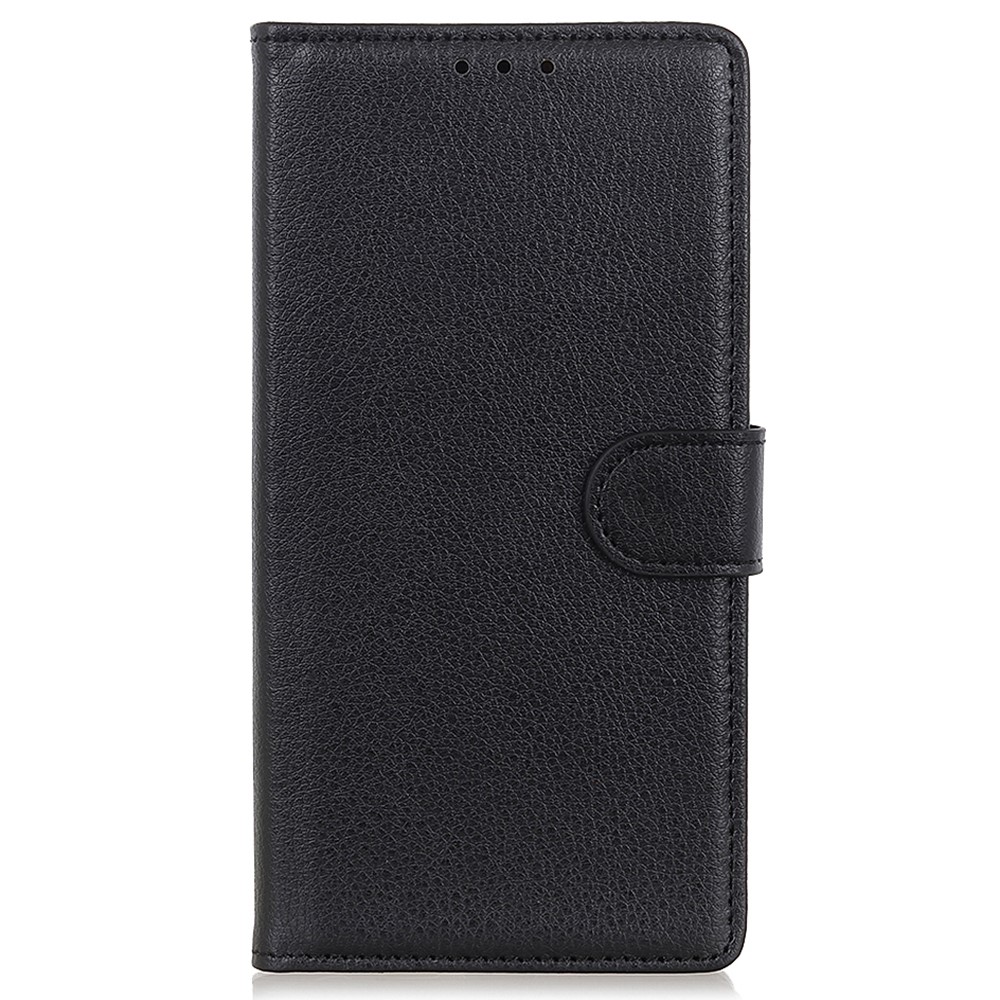 Fashionable Anti-fingerprint Wallet Foldable Stand Litchi Texture PU Leather Shell Phone Cover Phone Case for Realme C21Y / Realme C25Y - Black-2