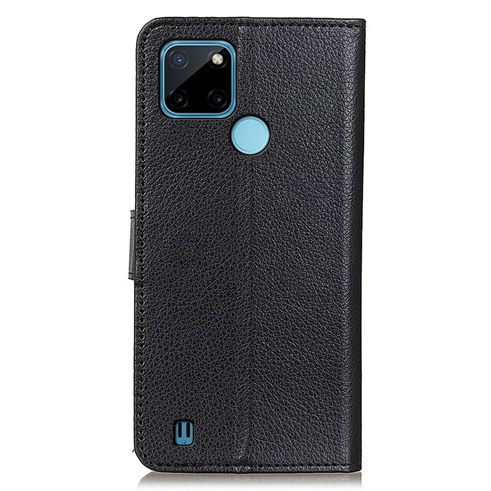 Fashionable Anti-fingerprint Wallet Foldable Stand Litchi Texture PU Leather Shell Phone Cover Phone Case for Realme C21Y / Realme C25Y - Black-3