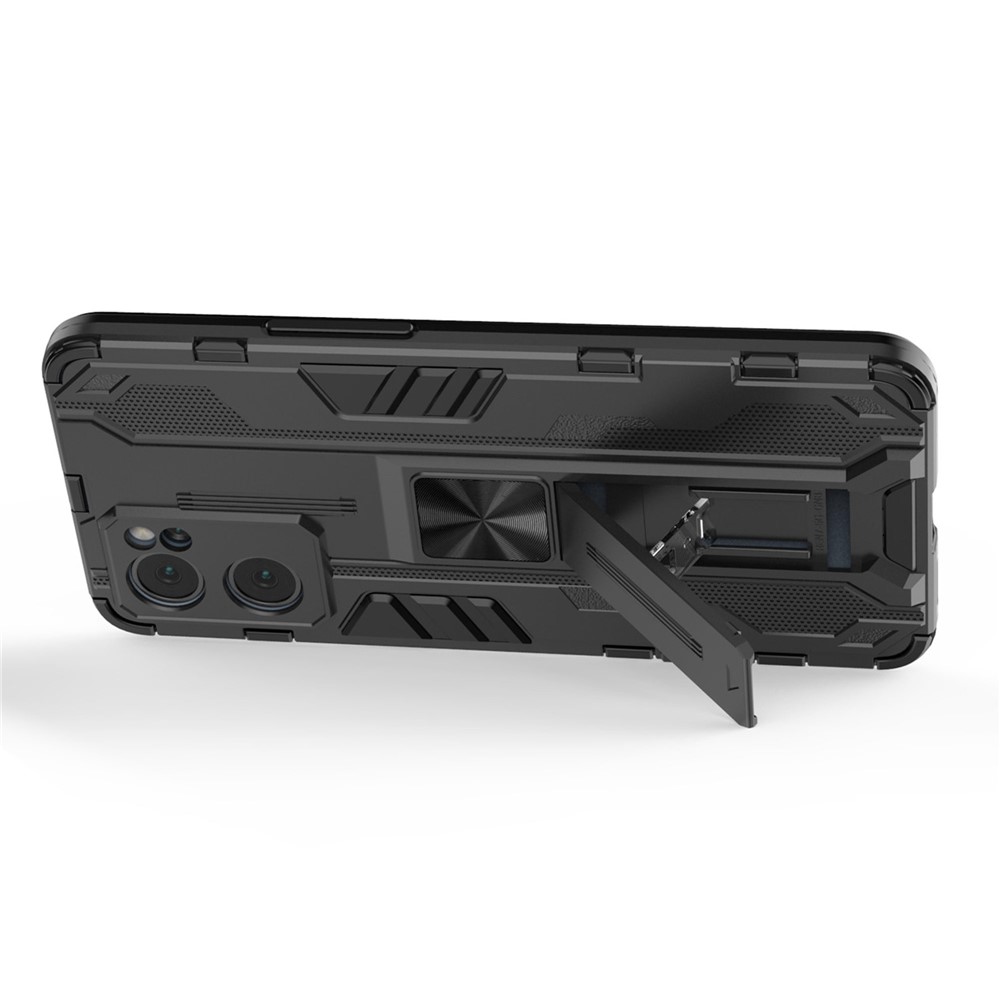 Custodia Protettiva Resistente All'impatto PC + TPU a Doppio Strato Con Supporto Per Cavalletto Per Oppo Reno7 5G (cina) - Nero-3