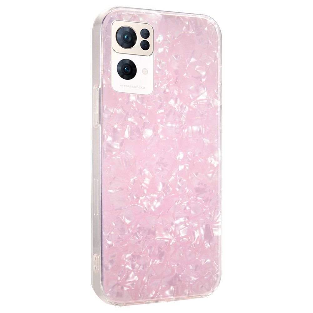 IPAKY IMD Design Shockproof Slim Hard Acrylic + Soft TPU Edges Protective Phone Case for Oppo Reno7 Pro 5G - Pink-2