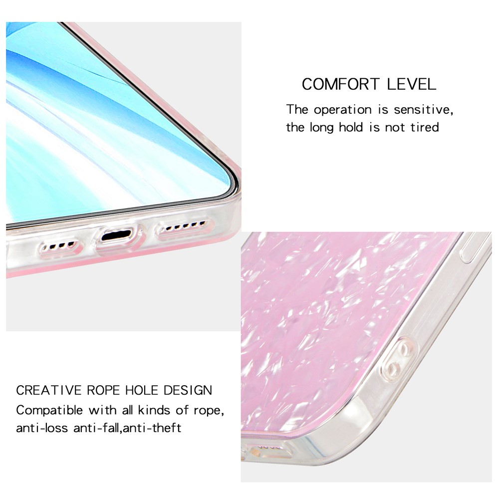 IPAKY IMD Design Shockproof Slim Hard Acrylic + Soft TPU Edges Protective Phone Case for Oppo Reno7 Pro 5G - Pink-4