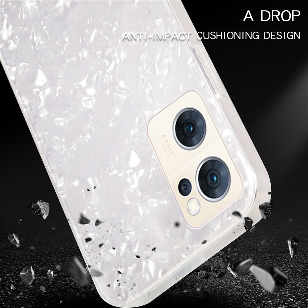 IPAKY Dual Layer Hard Acrylic Back + Soft TPU Shockproof High Impact Protective IMD Phone Case for Oppo Reno7 5G - Pink-6