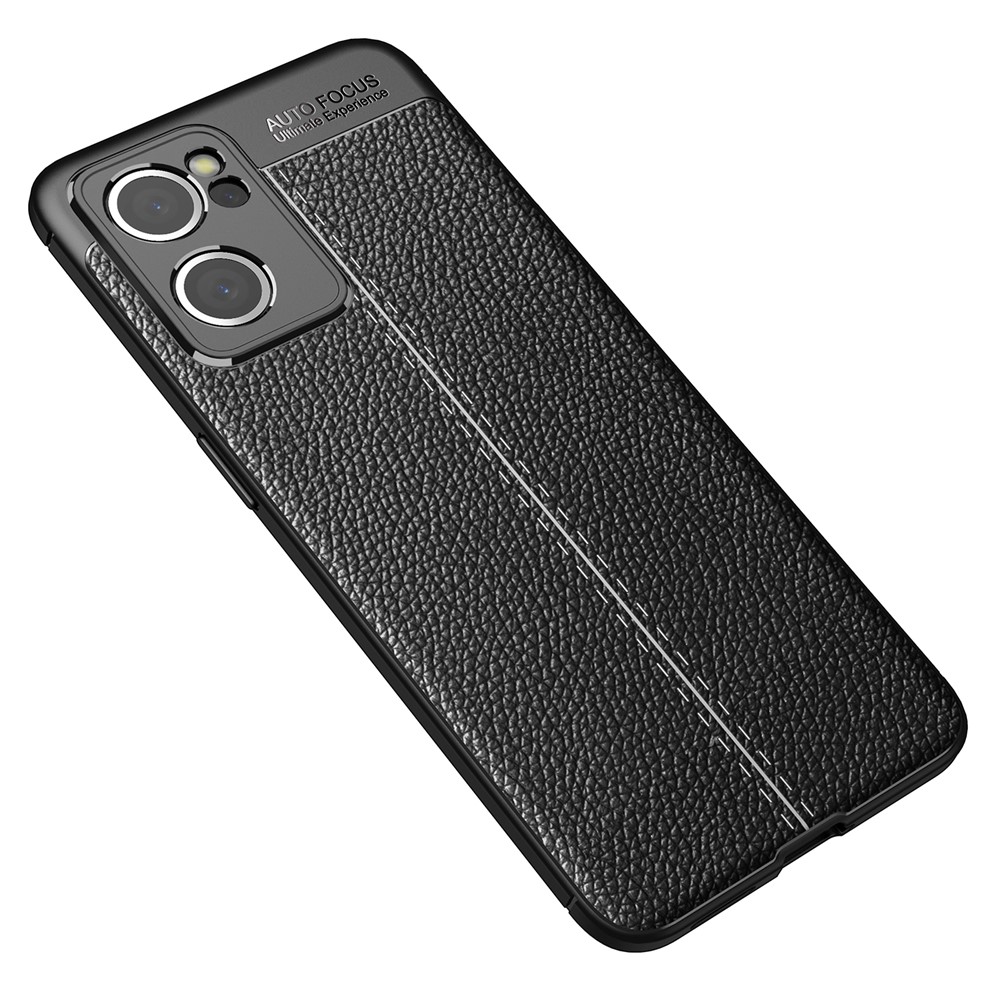 Drop Protection Litchi Texture Flexible TPU Shockproof Drop-Proof Shell Case for Oppo Reno7 SE 5G - Black-2