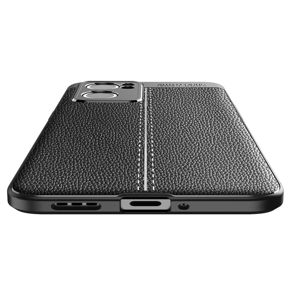 Drop Protection Litchi Texture Flexible TPU Shockproof Drop-Proof Shell Case for Oppo Reno7 SE 5G - Black-3