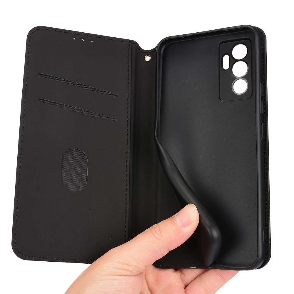For vivo S10e / V23e 5G / V23e 4G Rhombus Pattern Imprinted Cell Phone Case PU Leather + TPU Protective Cover with Stand Wallet - Black-9