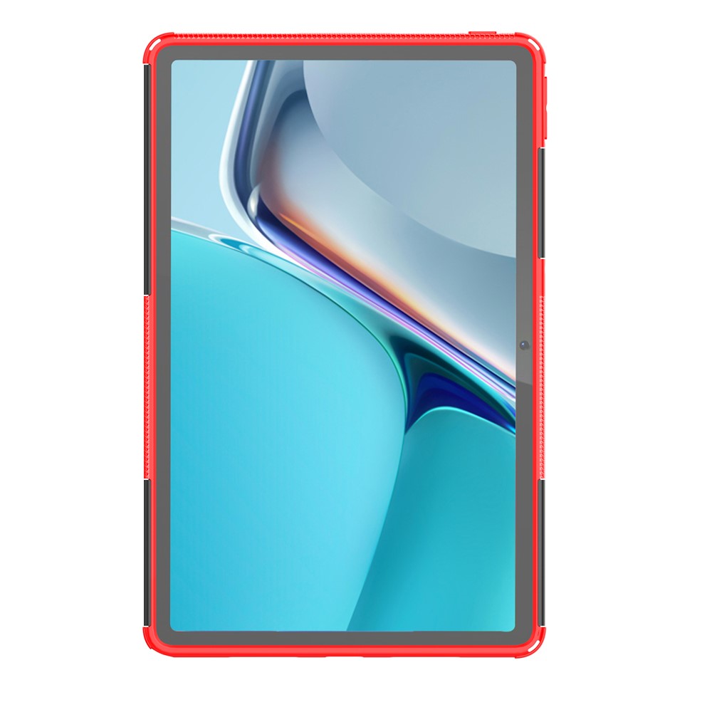 Tire Texture Hard PC + Soft TPU Impact Resistant Tablet Case Cover with Folding Kickstand for Realme Pad 10.4'' - Red-4