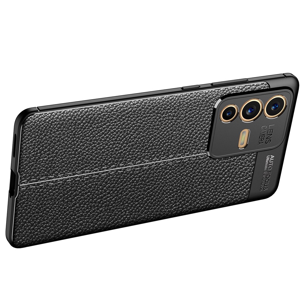 Anti-Fingerprint Litchi Texture Soft TPU Protective Back Cover for vivo S12 Pro - Black-4