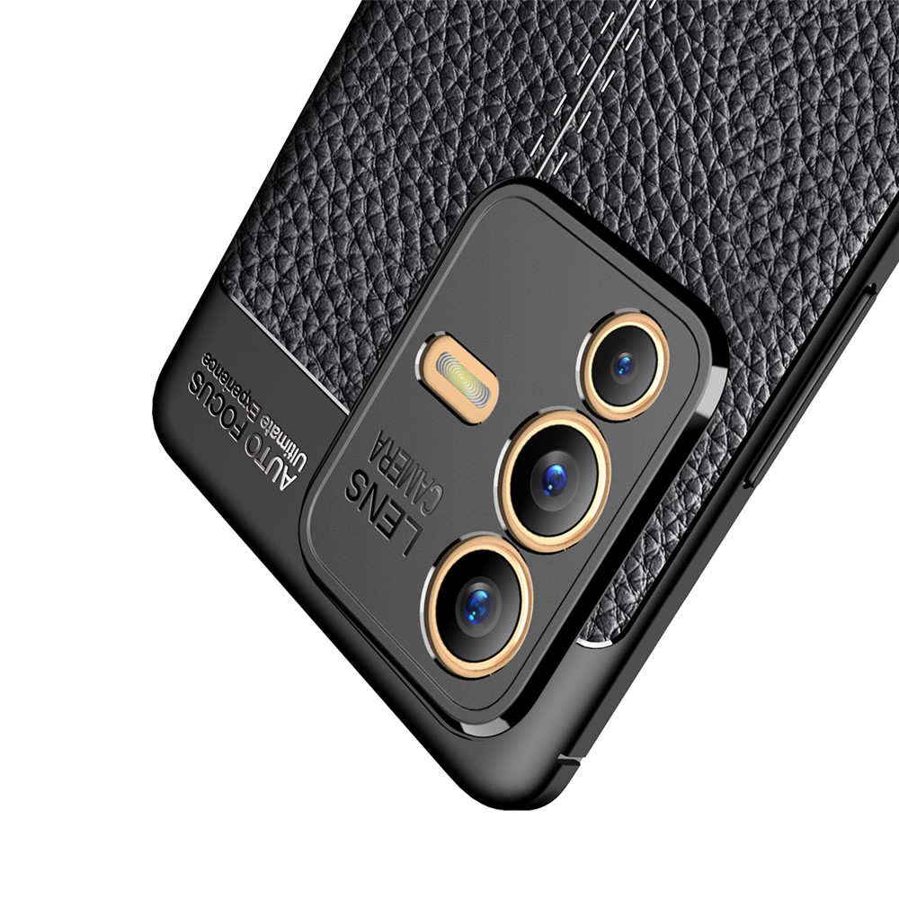 Anti-Fingerprint Litchi Texture Soft TPU Protective Back Cover for vivo S12 Pro - Black-8