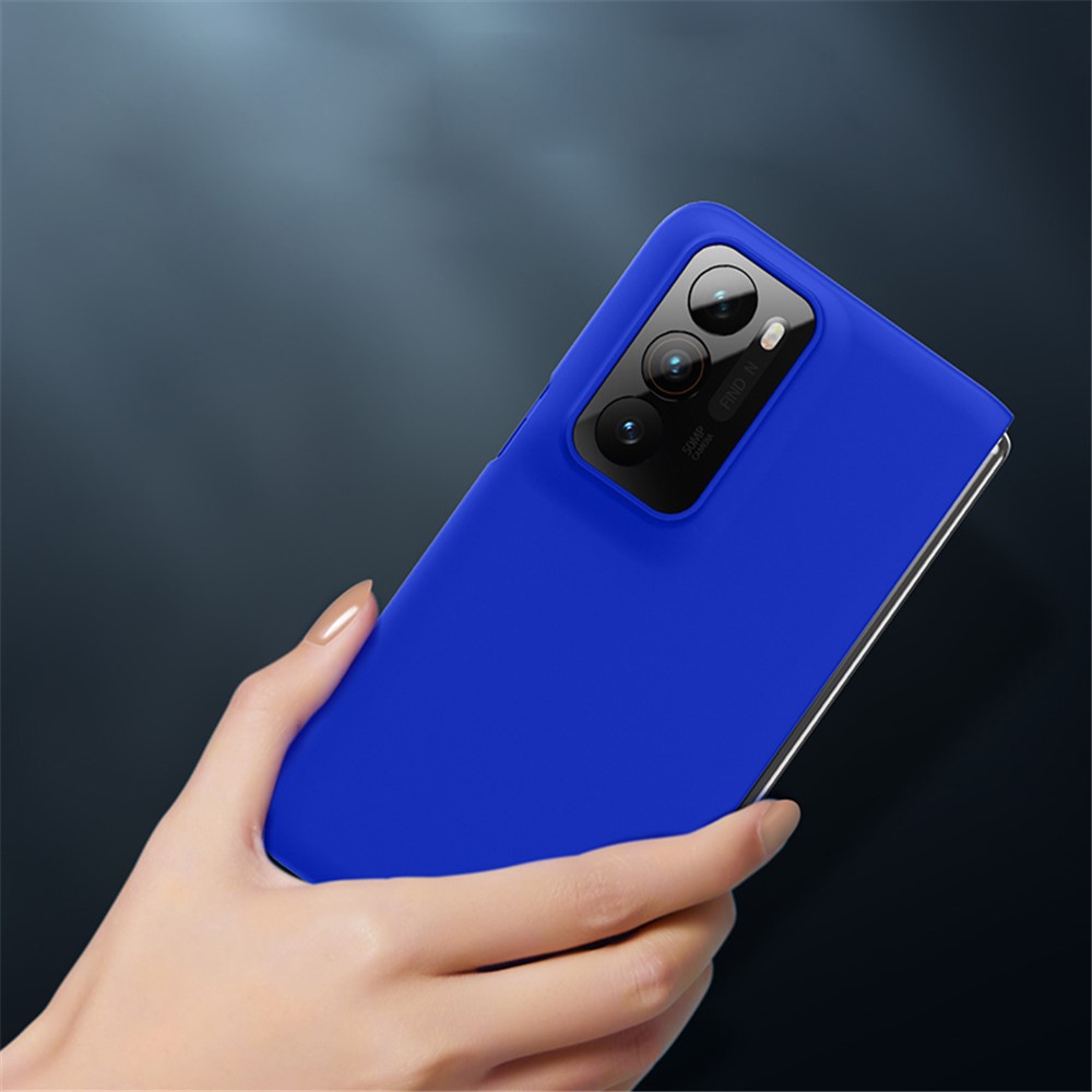 Rubberized Finish Scratch-resistant Hard PC Protective Cover Mobile Phone Case Shell for Oppo Find N - Blue-5
