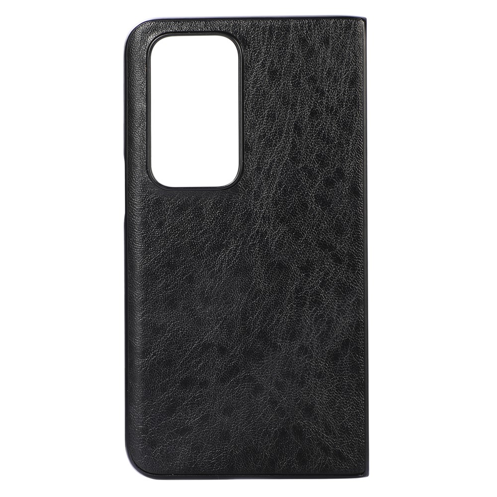 Crazy Horse Texture Mobile Phone Case PU Leather Coated PC Hybrid Phone Cover for Oppo Find N - Black-5
