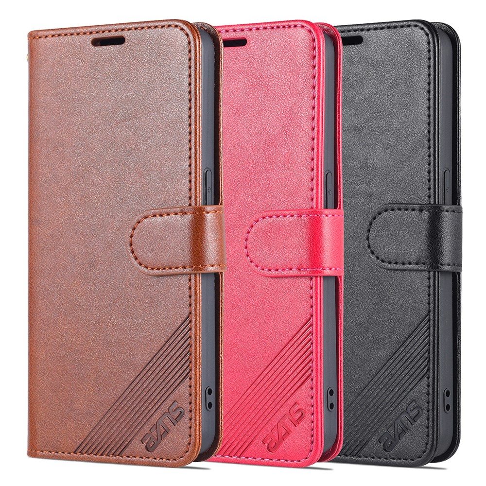 AZNS Textured PU Leather Flip Folio Book Stand Phone Case TPU Shockproof Folio Cover with Wallet for Oppo Reno7 SE 5G - Black-11