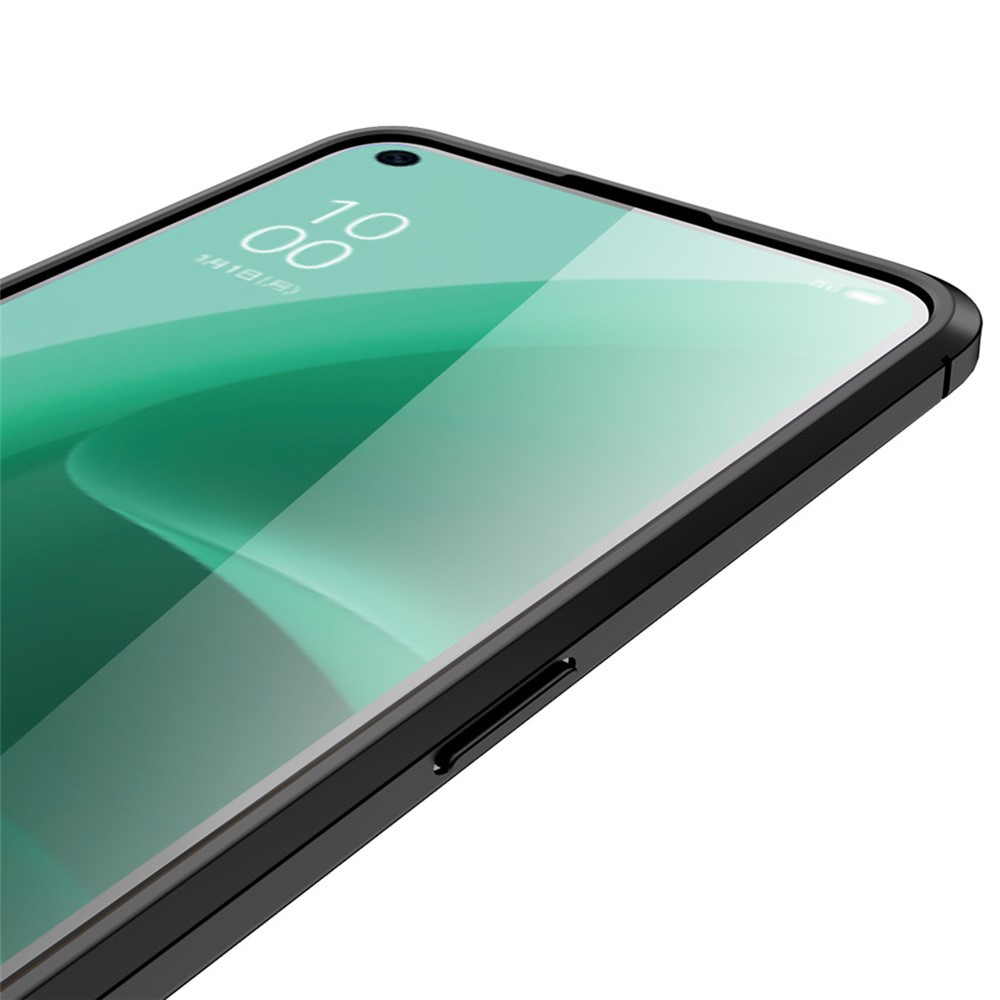 Stylish Slim Soft Litchi Texture TPU Anti-Fingerprint Protective Shock-Absorbing Case for OPPO A55s - Black-3
