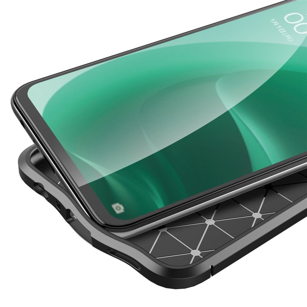 Stylish Slim Soft Litchi Texture TPU Anti-Fingerprint Protective Shock-Absorbing Case for OPPO A55s - Black-5