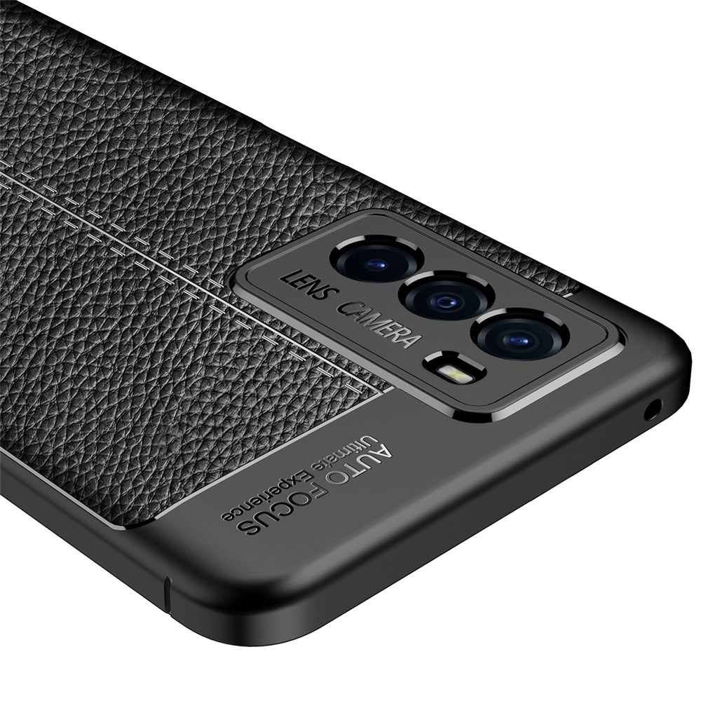Fashion Slim Litchi Texture Soft TPU Non-Slip Anti-Scratch Protective Phone Case for vivo iQOO Neo5 S - Black-2