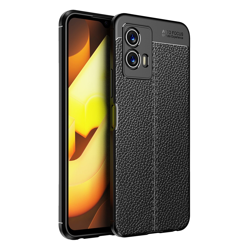 Scratch Resistant TPU Soft Litchi Skin Anti-Fingerprint Protective Case for vivo iQOO U5 5G - Black-1