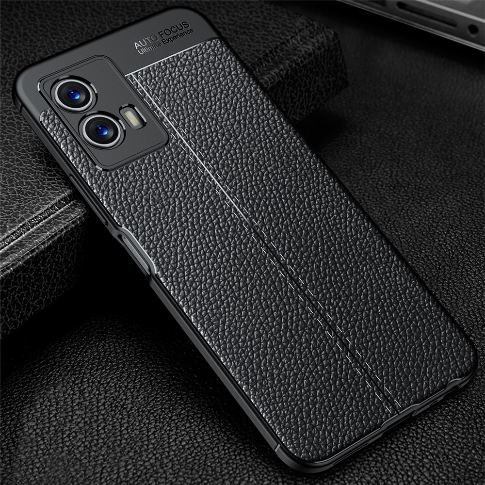 Scratch Resistant TPU Soft Litchi Skin Anti-Fingerprint Protective Case for vivo iQOO U5 5G - Black-7