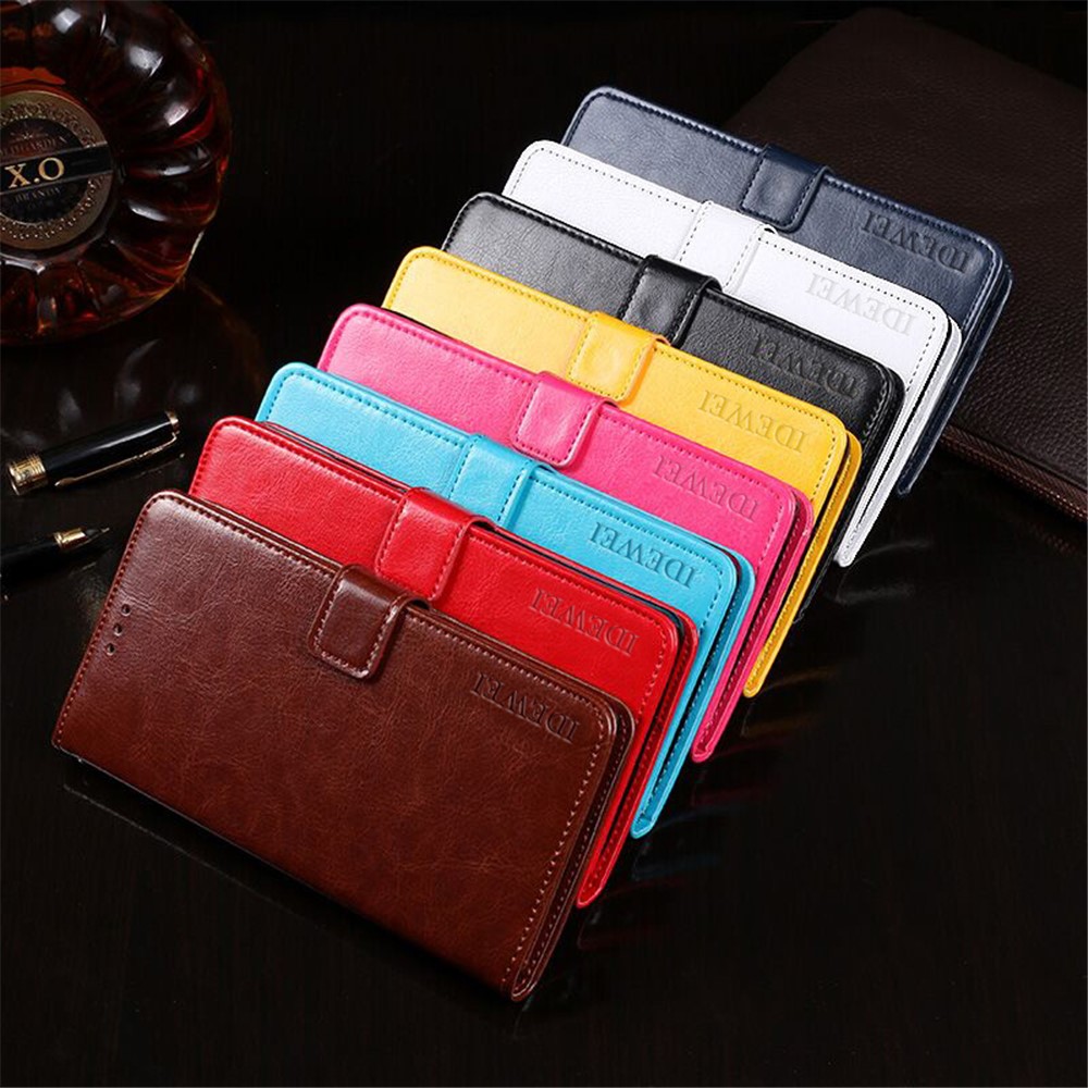 IDEWEI For Oppo Reno7 5G Leather Case Crazy Horse Texture Foldable Stand Wallet Full Protection Phone Cover - Brown-10