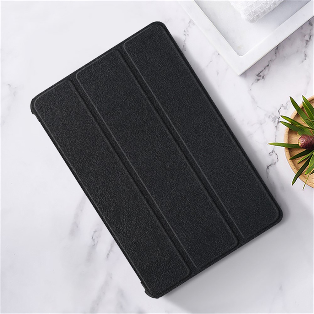 JIUYU PU Leather+PC Tri-fold Stand Drop-proof Tablet Case Shell for Realme Pad - Black-7