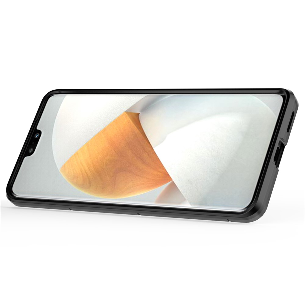For vivo S12 Pro Flexible TPU +Hard PC Scratch Resistant Protective Phone Case Cover with Ring Kickstand - Black-4