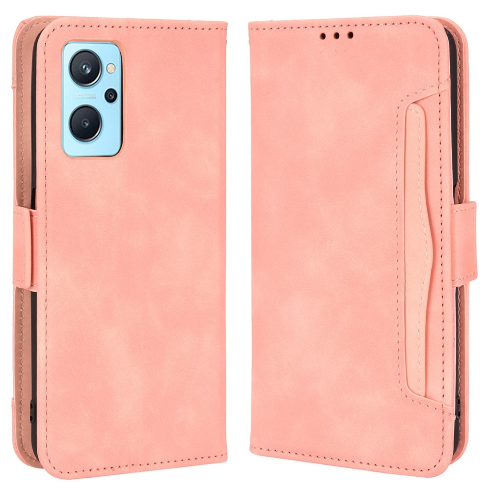 For Realme 9i/Oppo A36 4G/A76 4G, Multiple Card Slots PU Leather Cover Magnetic Clasp Wallet Stand Case - Pink-1