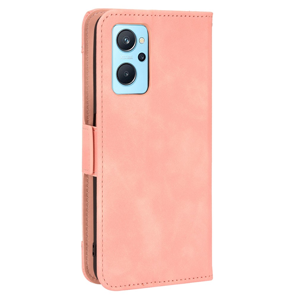 For Realme 9i/Oppo A36 4G/A76 4G, Multiple Card Slots PU Leather Cover Magnetic Clasp Wallet Stand Case - Pink-3