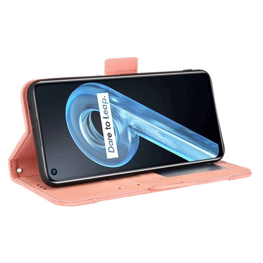 For Realme 9i/Oppo A36 4G/A76 4G, Multiple Card Slots PU Leather Cover Magnetic Clasp Wallet Stand Case - Pink-5