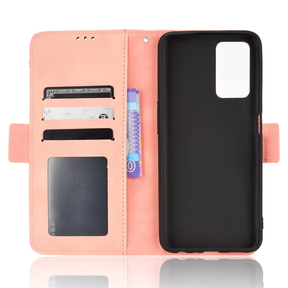 For Realme 9i/Oppo A36 4G/A76 4G, Multiple Card Slots PU Leather Cover Magnetic Clasp Wallet Stand Case - Pink-7