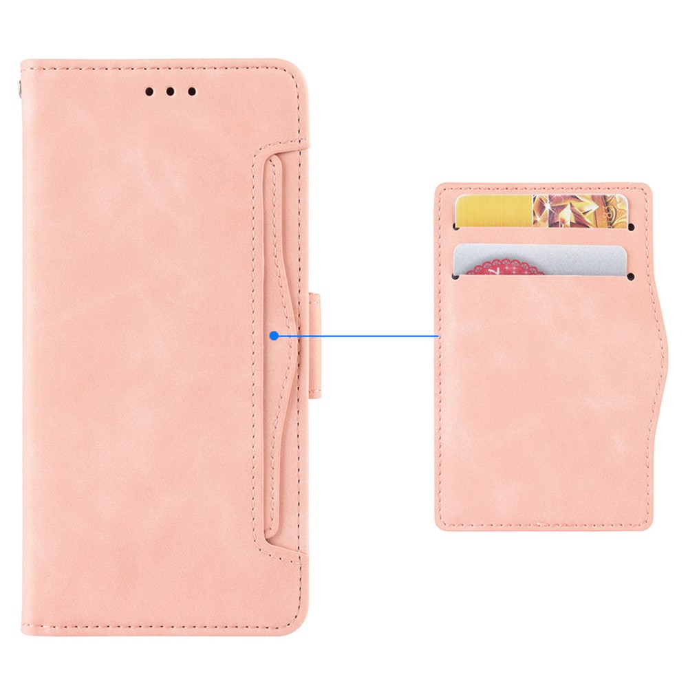 For Realme 9i/Oppo A36 4G/A76 4G, Multiple Card Slots PU Leather Cover Magnetic Clasp Wallet Stand Case - Pink-8