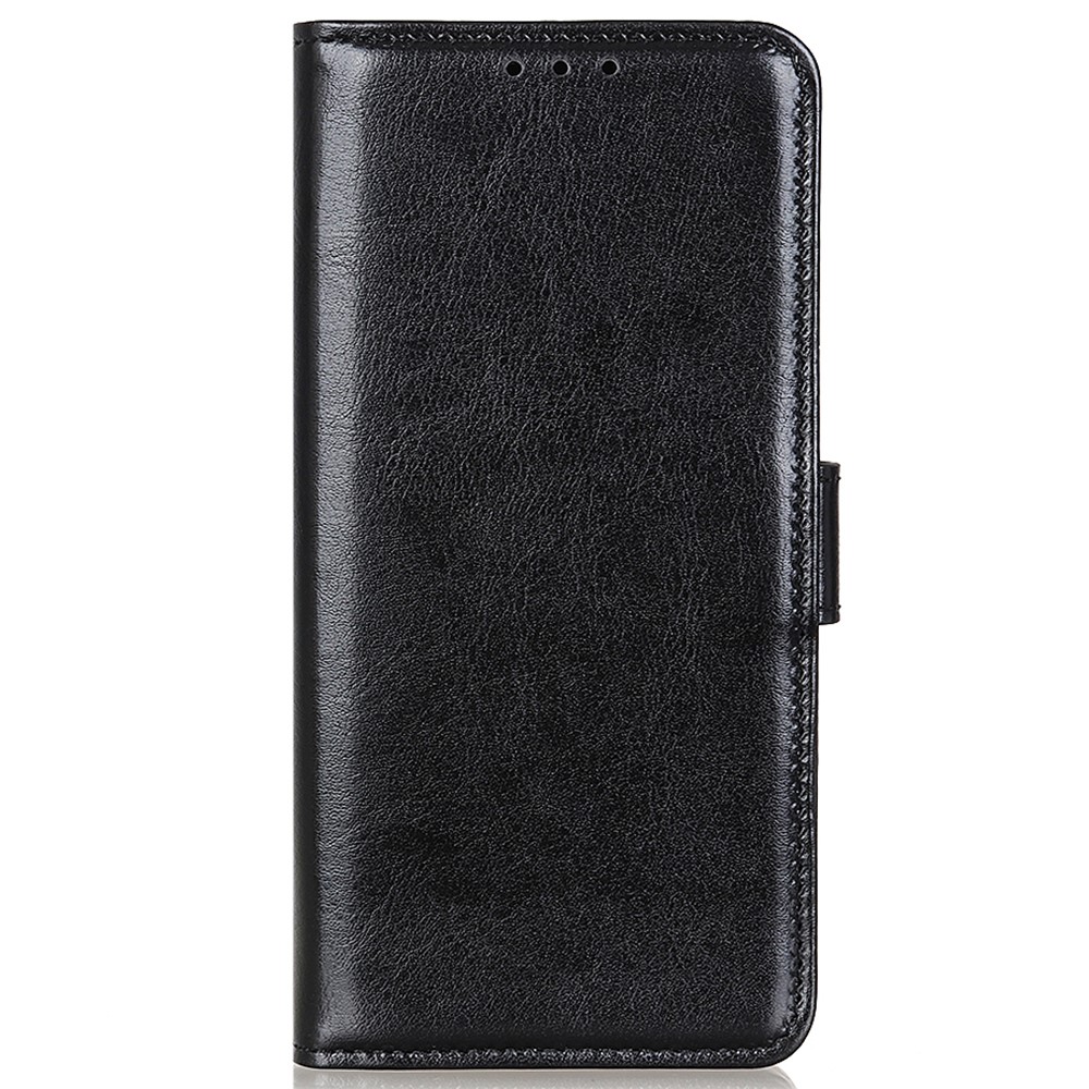 For vivo S12/V23 5G Adjustable Stand Crazy Horse Texture Case Ant-fall PU Leather Wallet Case Inner TPU Magnetic Closure Cover - Black-2